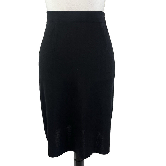 Exclusively Misook Skirt size Medium Black Knee A Line Stretch Modest Career - Picture 1 of 10
